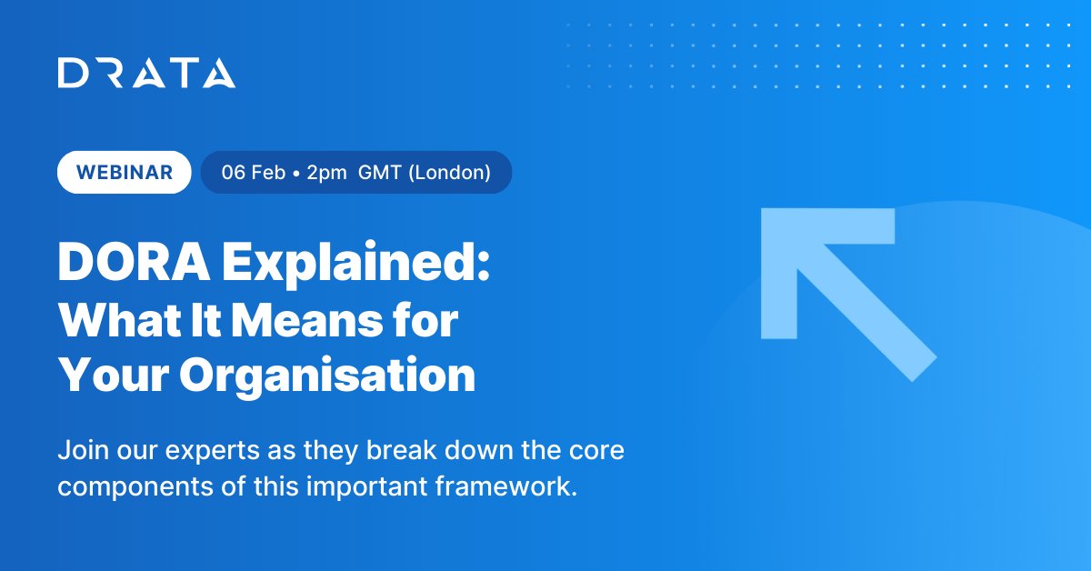 🗣️ February 6, 8am ET! 

Join us with AWS and Securance Into Control to break down all things #DORA, including: 

1️⃣ The Evolution of Cybersecurity Regulations in the EU
2️⃣ Implementing DORA
3️⃣ Integrating DORA with Your Current Compliance Strategy
4️⃣ How Drata &amp; Securance Solves