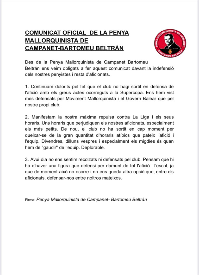 Penya Mallorquinista de Campanet Bartomeu Beltrán tweet media