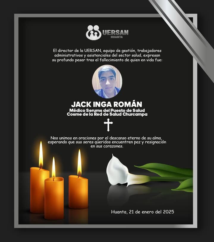 jfowks's tweet photo. 🚨📢🇵🇪Bianca Cavero era médico serumista en Churcampa, Huancavelica en 2021 y murió en un accidente de carretera. Jack Inga era médico UNMSM serumista en Cosme, Churcampa, y falleció hoy tras despiste y volcadura de su ambulancia cuando volvía de un servicio en Anco. https://t.co/slnrTqPWYg