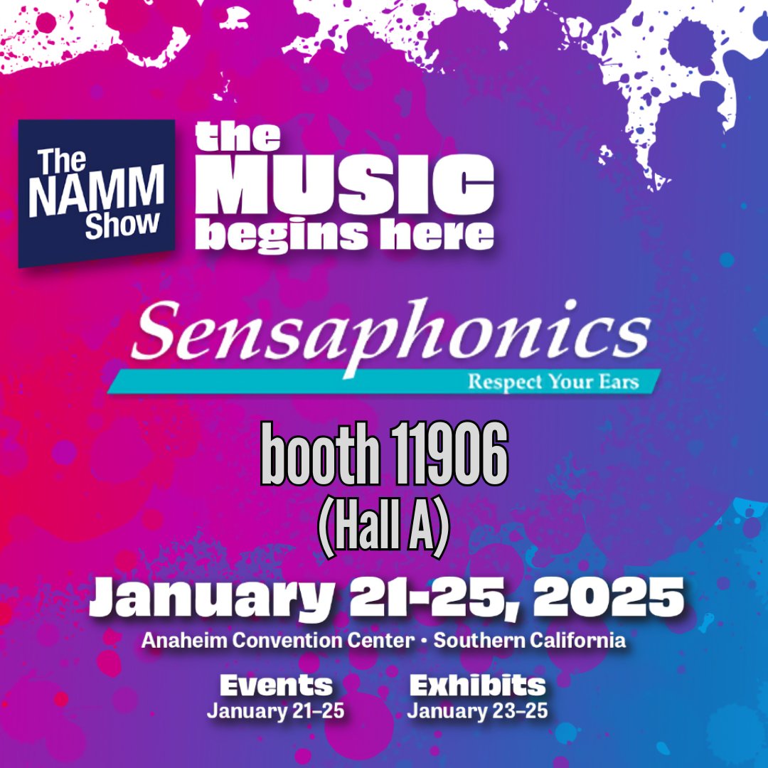 Going to the 2025 <a href="/NAMM/">NAMM</a> Show?
Visit Sensaphonics at booth 11906 (Hall A) as we celebrate 40 Years of "Respect Your Ears" in 2025! 

#RespectYourEars

#NAMMShow #dBCheckPro #NAMM #HearingHealth #Sensaphonics #Musicians #Singers #MusicIndustry #SafeListening #InEarMonitors #IEM
