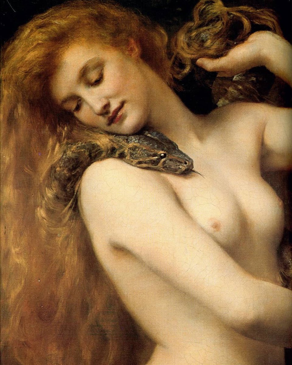 GodsWhisper777's tweet photo. Lilith (Detail), 1887 - John Collier https://t.co/yRnNE5Vpz2