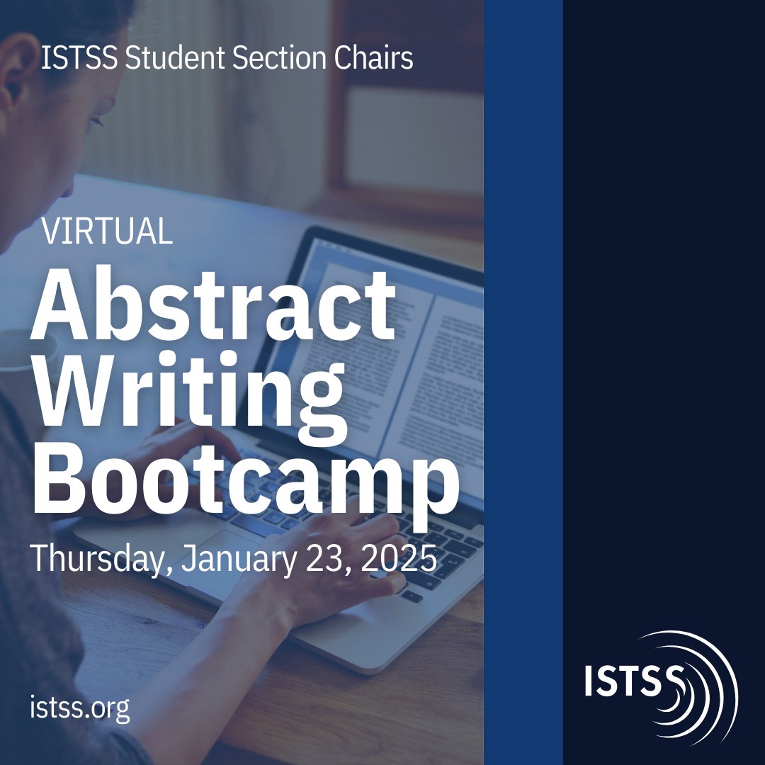 Students, ready to present at #ISTSS2025? The Virtual Abstract Writing Bootcamp is on Jan 23!

Get help with: abstract structure &amp; flow, writing in English as a non-native speaker, and crafting clear abstracts without mentor feedback.

Register by Jan 21: surveymonkey.com/r/MXMFYSJ
