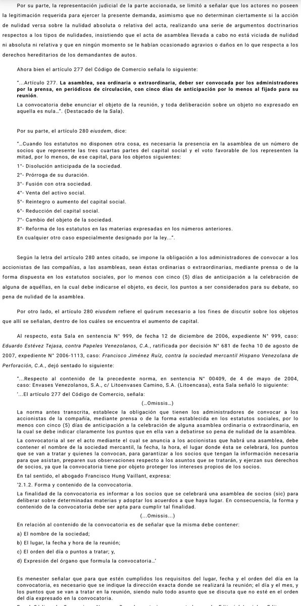 WilsonGomezGB's tweet photo. Sentencia N° 000632 del 22/11/2024 Sala de Casación Civil @TSJ_Venezuela Todos los accionistas que deseen denunciar irregularidades administrativas dentro de su empresa, pueden hacerlo. Procedimiento. Convocatorias para las asambleas (Requisitos)
https://t.co/JK4O8jUlLo https://t.co/VA6kuKPy0Y