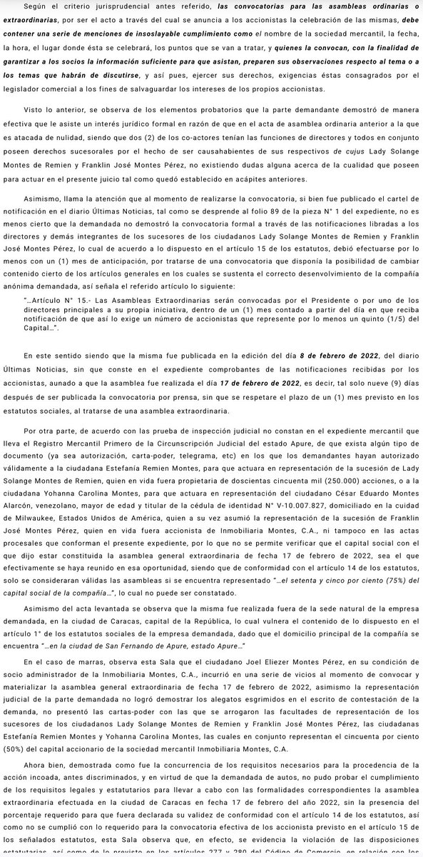 WilsonGomezGB's tweet photo. Sentencia N° 000632 del 22/11/2024 Sala de Casación Civil @TSJ_Venezuela Todos los accionistas que deseen denunciar irregularidades administrativas dentro de su empresa, pueden hacerlo. Procedimiento. Convocatorias para las asambleas (Requisitos)
https://t.co/JK4O8jUlLo https://t.co/VA6kuKPy0Y