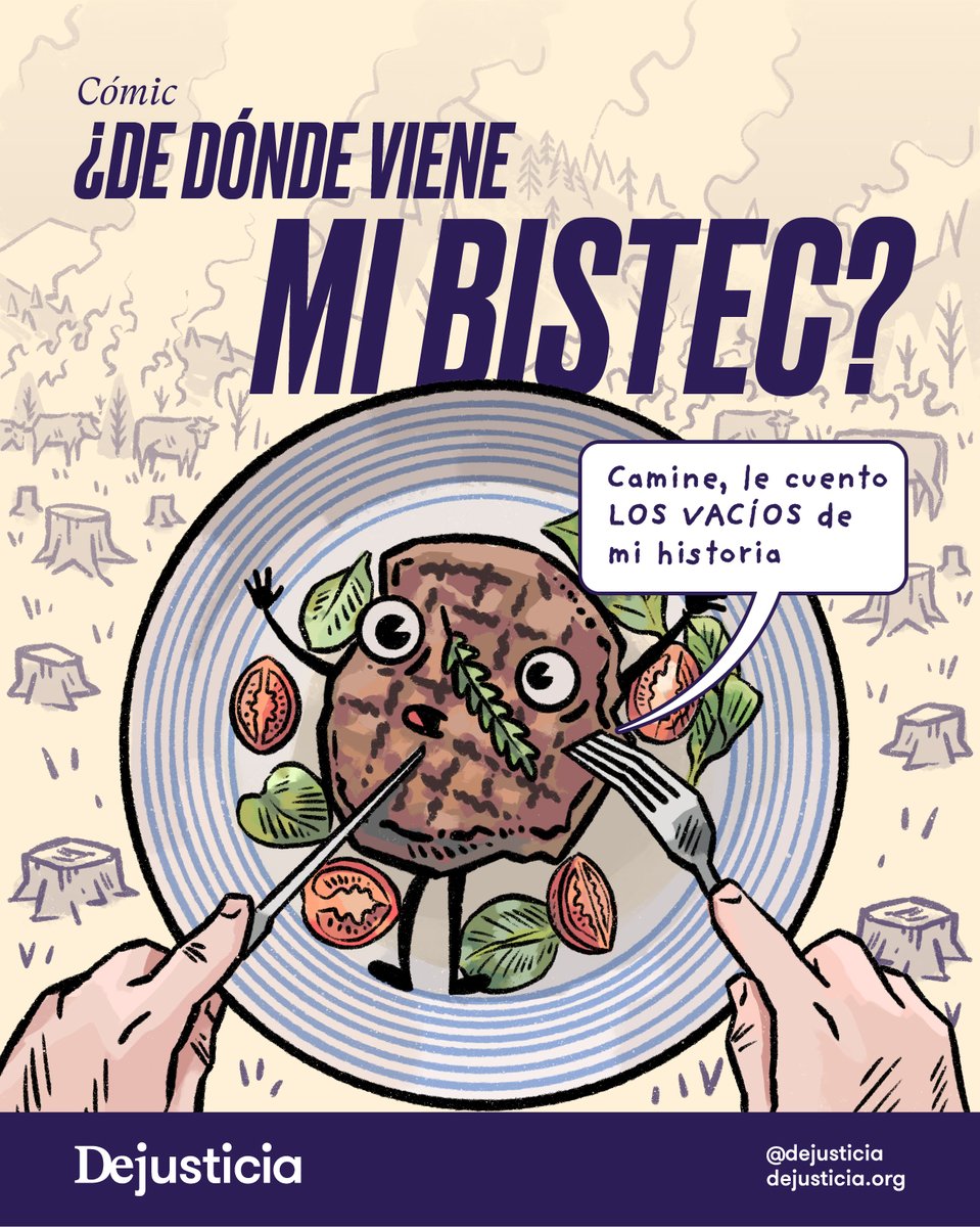 Dejusticia's tweet photo. En este cómic evidenciamos los vacíos y las barreras de acceso a la información en la cadena de suministro de la carne 🐄🥩.
👉🏾 En los próximos días les contaremos sobre una decisión reciente de la @CConstitucional que podría cambiar el rumbo de esta problemática 🇨🇴. https://t.co/QCI1FohDiF