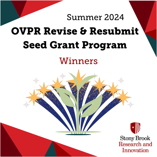 🌱Congratulations to the winners of the Summer 2024 OVPR Revise and Resubmit Seed Grant Program! Learn more about these exciting projects on our website: stonybrook.edu/commcms/propos…