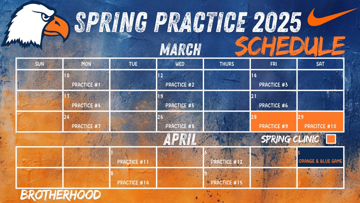 Spring is Set in Stone 🪨

🗓️ Mark your Calendar 

✍🏽Spring Clinic: March 28th - March 29th 🦅
Register: bit.ly/cnclinic 
📍Ken Sparks Athletic Complex 

✍🏽Orange &amp; Blue Game: April 5th 🦅
📍Burke-Tarr Stadium 

 #Brotherhood #TalonsUp #ComeToTheCreek #CNFootball
