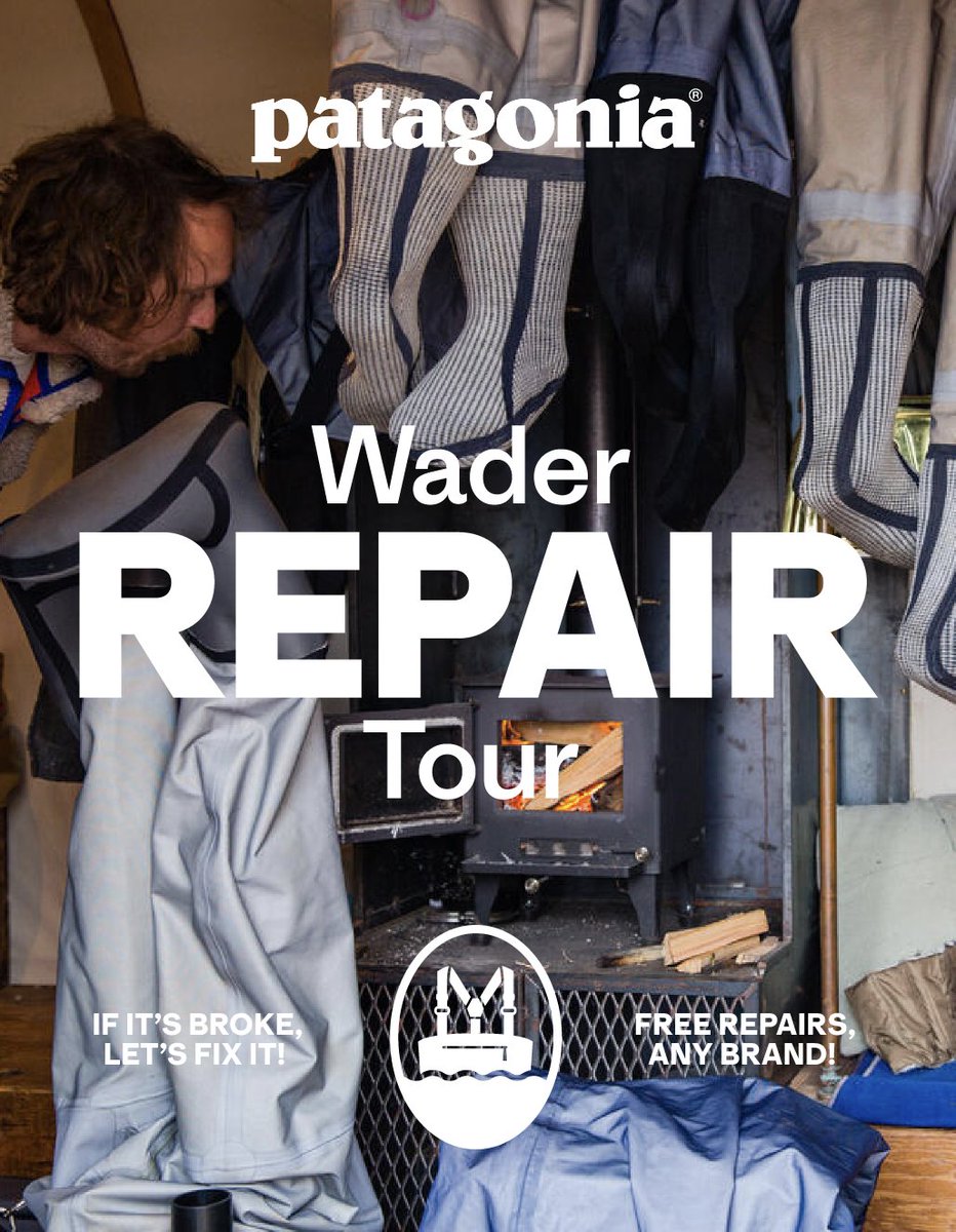 Our pals at <a href="/patagonia/">Patagonia</a> are hitting the road on a wader repair tour!
From seeping seams to the smallest pinhole, leaky waders are a big problem. They are here to help. Learn more: bit.ly/3PJs2ze