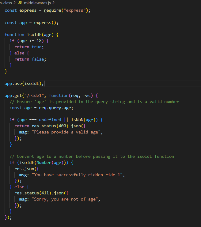 AryanMa07252918's tweet photo. started with middleware , so basically Middleware is a request handler that allows you to intercept and manipulate requests and responses before they reach route handlers https://t.co/zu7U5usG4v