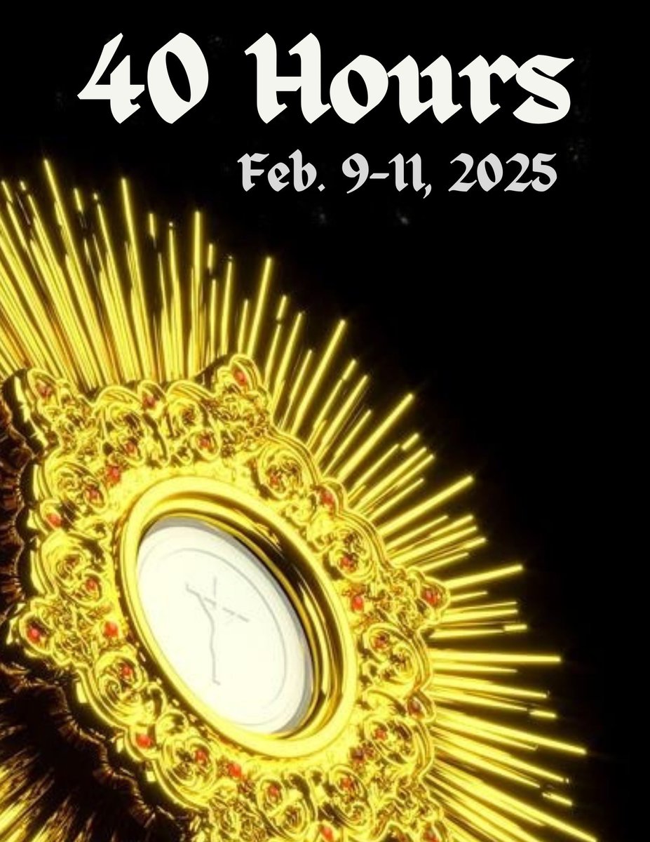 stjosephyork's tweet image. WHY 40 HOURS?
40 Hours Devotion comes from the 40 hours Christ’s body traditionally rested in the tomb. 40 is a significant number in the Bible, often tied to trials and suffering. Read about the history, and sign up for Adoration, here: sjy.org/40-hours-devot… #40hours #catholic