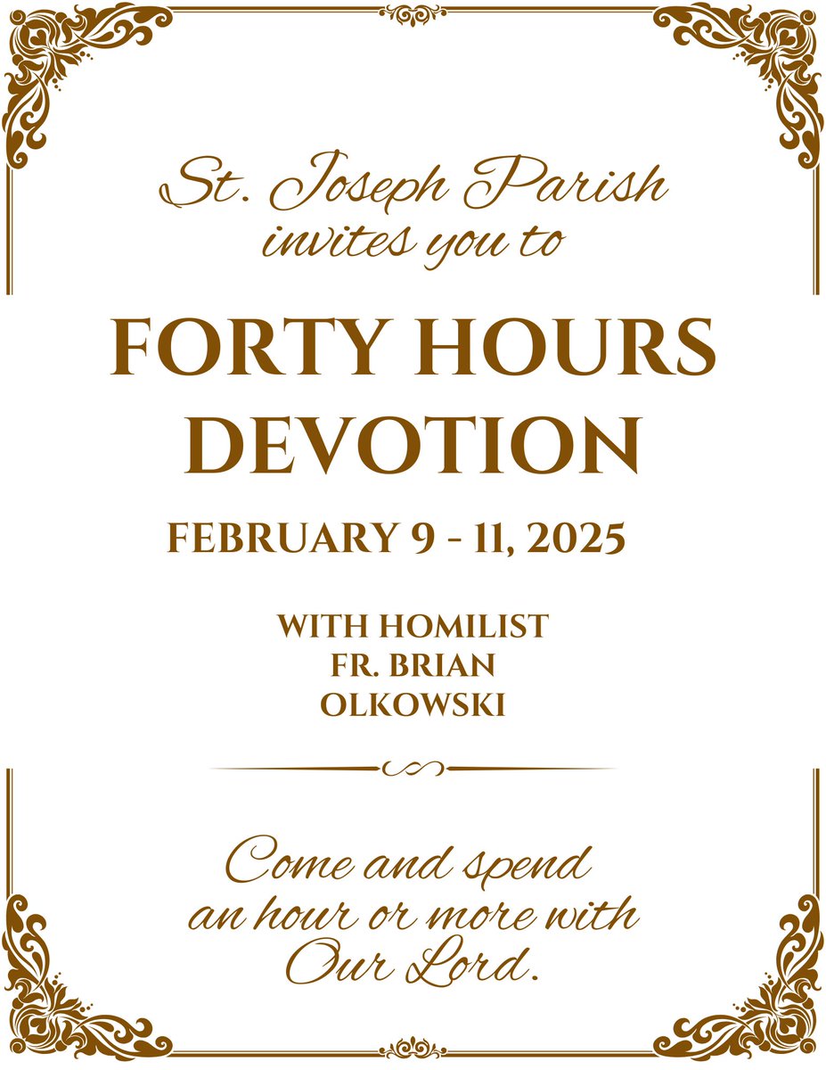 stjosephyork's tweet image. WHY 40 HOURS?
40 Hours Devotion comes from the 40 hours Christ’s body traditionally rested in the tomb. 40 is a significant number in the Bible, often tied to trials and suffering. Read about the history, and sign up for Adoration, here: sjy.org/40-hours-devot… #40hours #catholic