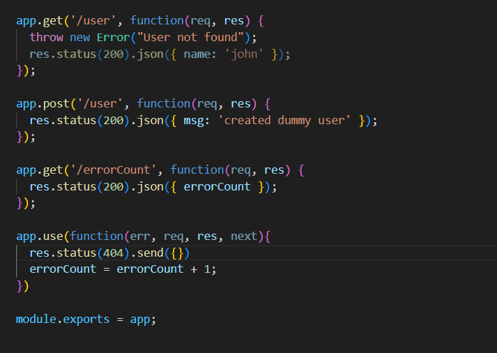 AryanMa07252918's tweet photo. the following examples show pretty good usage of middleware ,
1 - rate limiting
2 - error handler 
3 - request Counting https://t.co/OR4zUWrS5o