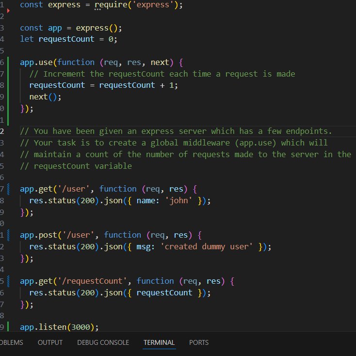 AryanMa07252918's tweet photo. the following examples show pretty good usage of middleware ,
1 - rate limiting
2 - error handler 
3 - request Counting https://t.co/OR4zUWrS5o