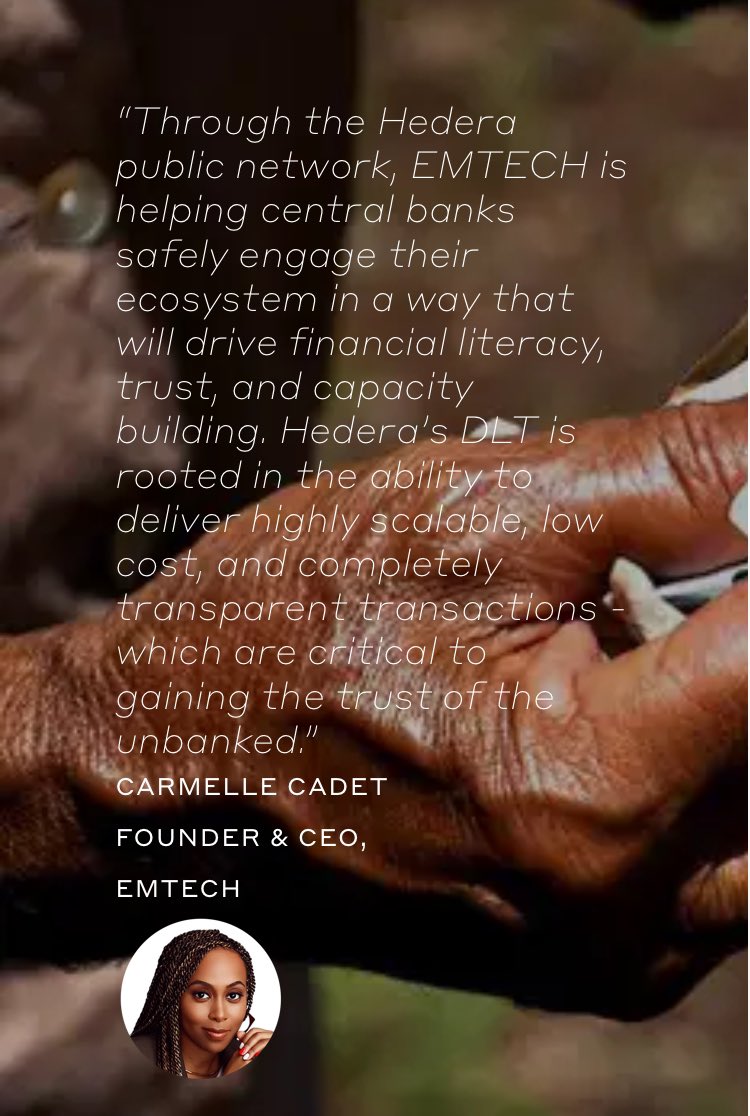 markchadwickx's tweet photo. 🚨 OK, THIS is CRAZY!!! 🤯 

$HBAR and EMTECH are Working to Service Unbanked People in $1 QUADRILLION Global CBDC Market RIGHT NOW!! 💰 

EMTECH is a Global leader in modern Central Banking. Their aim is to drive financial inclusion by connecting the unbanked populations of the World. 🌎 

Here’s what they’re already doing, CHECK THIS OUT!!: 👀 

EMTECH works directly with central banks in Ghana, Nigeria, Liberia and the Caribbean to deploy digital cash infrastructure, regulatory sandboxes, and compliance tools. 🏦 

⚡️They help in testing, innovation, and eventual rollout of CBDCs.

EMTECH's platform could Capture a substantial percentage of the  $1 QUADRILLION currencies and derivatives Market!! 💸

EMTECH's CBDC Innovation Kit is now public, allowing fintechs and banks to experiment with digital cash scenarios. ✅ 

Accenture, a global leader in IT services and consulting with an annual revenue of $64.9 billion in 2024, has invested in EMTECH. They aim to integrate EMTECH's solutions into their core banking transformations. 🤯 

With EMTECH's direct partnerships with central banks, the backing of industry giants like Accenture and all built on Hedera, the future looks promising for digital currency adoption. 🚀 

Yet another MASSIVE partnership that would have SKYROCKETED other Tokens MC’s into the $100 BILLIONS sits unnoticed by 99% of Crypto Investors… 🤔 

- let’s CHANGE that!! 🔥 

Please repost for others to learn about $HBAR and EMTECH. 

Follow me for updates and leave a  COMMENT too so the X Algorithm pushes this post out!! 😎 

I appreciate your help and we’ll all benefit from more awareness of $HBAR’s potential!! 🙏 

The future is built on Hedera!
🚀 🔥 💰