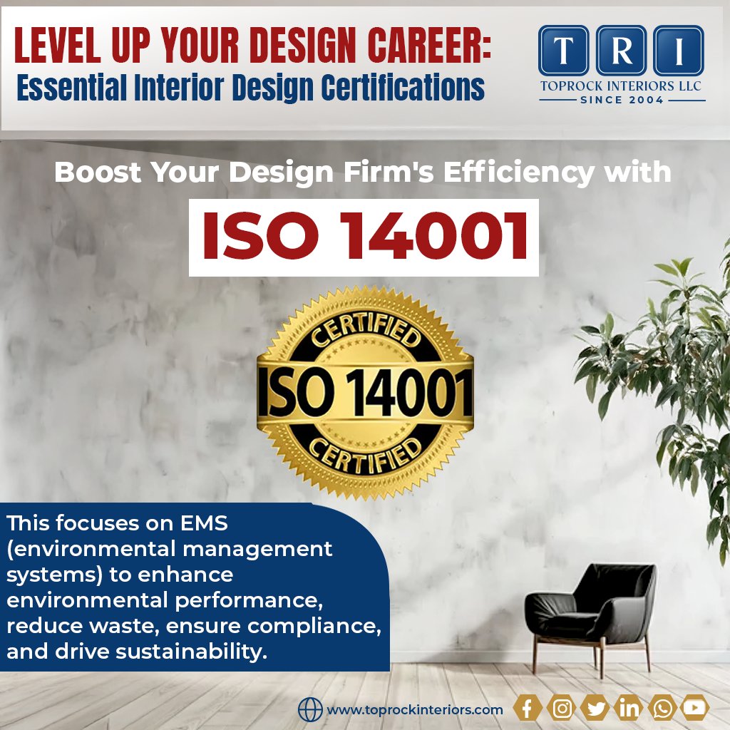 toprockinterior's tweet photo. 🎓✨ Level Up Your Design Career!

Boost efficiency &amp; sustainability with ISO 14001:

🌱 Focus on environmental management
♻️ Reduce waste &amp; ensure compliance
Design smarter for a better planet! 🌍

#TopRockInteriors #ISO14001 #SustainableDesign #InteriorDesign https://t.co/yleNAmDAza