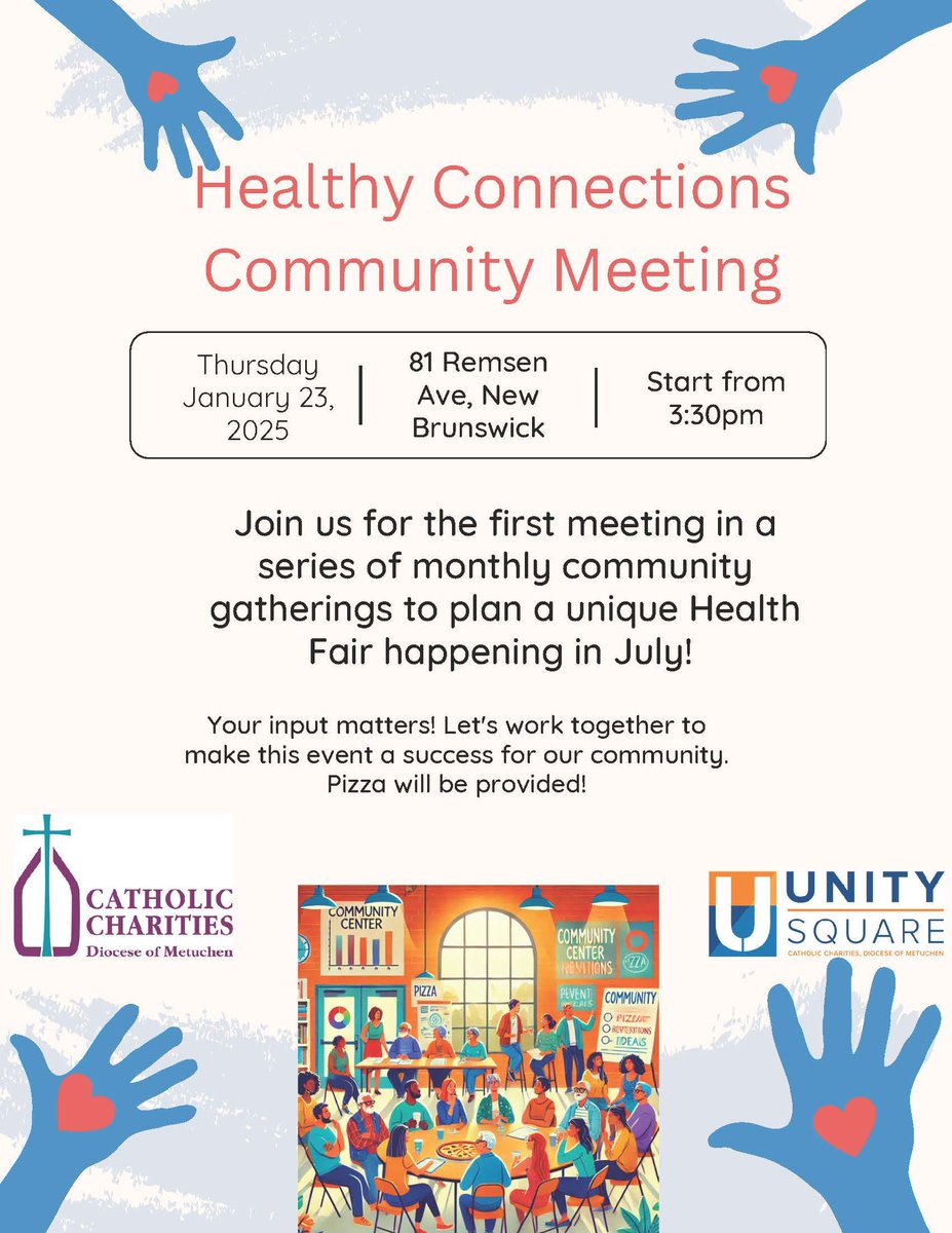 CCDOM1's tweet image. Healthy Connections Community Meeting

Thursday January 23, 2025 at 3:30pm at Unity Square; 81 Remsen Ave, New Brunswick 

#ccdom #unitysquare #communityevents #communitypartners