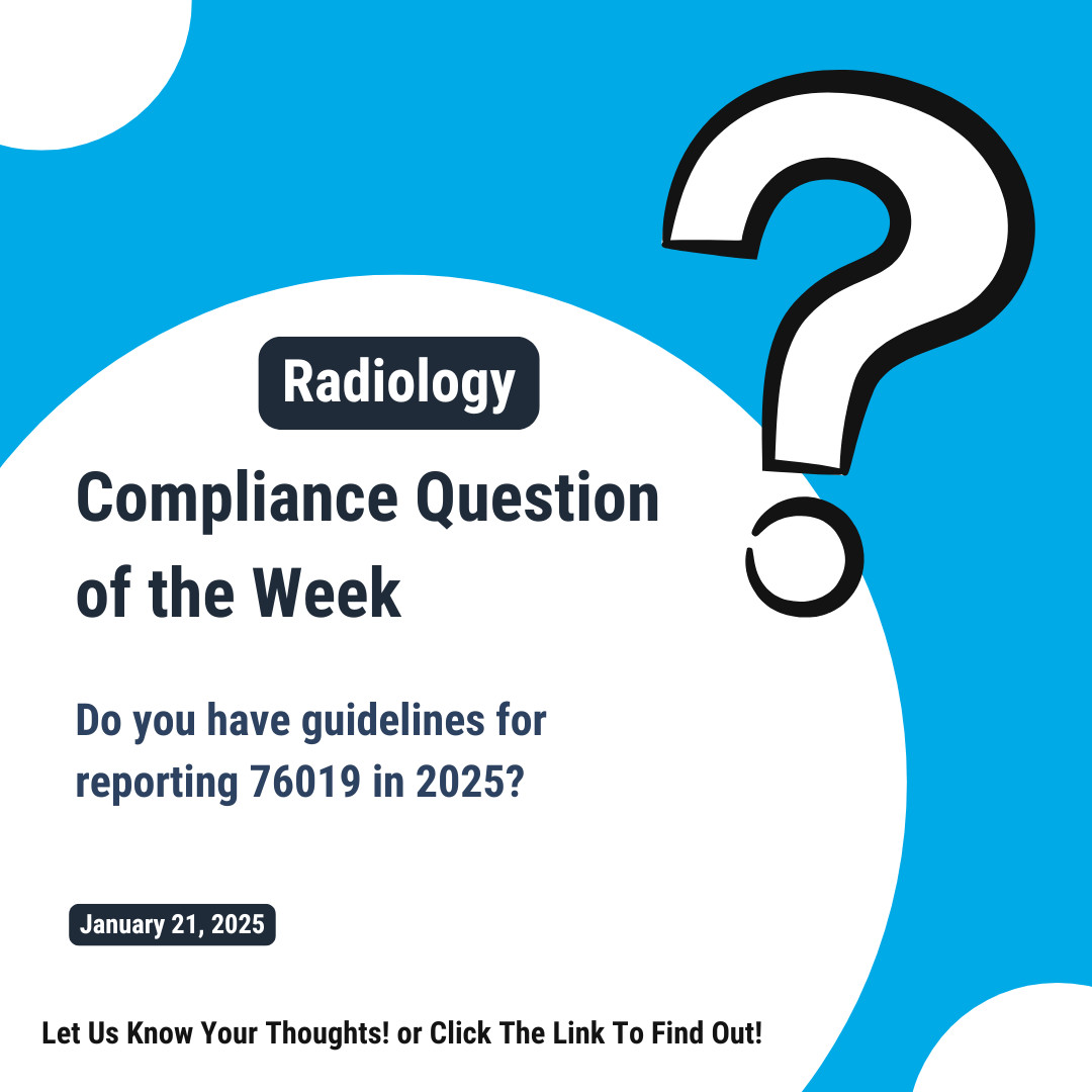 MedLearnPubs's tweet image. When do we report new code 76017 in 2025?
Let us know your thoughts or click the link to uncover the answer!
medlearn.com/radiology-ques…
#RadiologyCompliance #CodingQuestion #HealthcareProfessionals