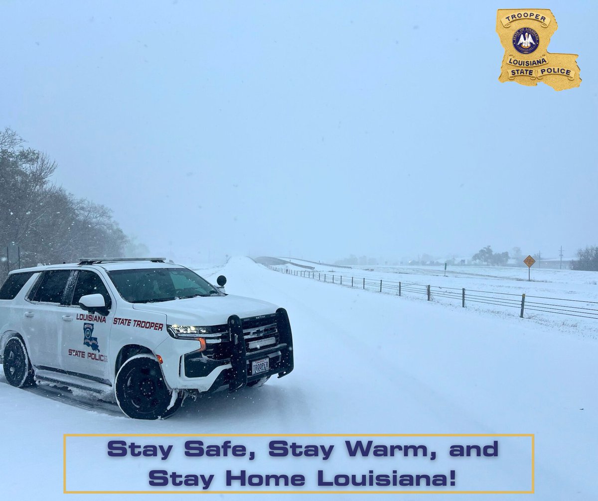 Troopers strongly urge everyone to stay home and avoid ALL TRAVEL as snow blankets the state, making travel hazardous!

High speeds, limited visibility, and unnecessary travel are causing crashes—Troopers have responded to 50+ statewide today.