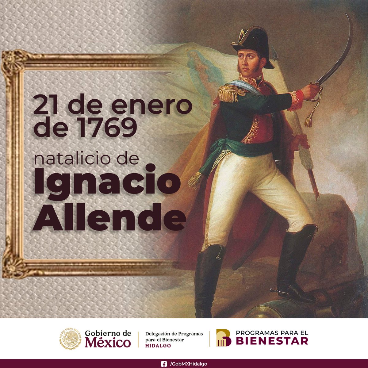 GobMXHidalgo's tweet image. Hoy conmemoramos el natalicio de Ignacio Allende (1769-1811), valiente insurgente y clave en el inicio de la lucha por la Independencia de México. 🇲🇽✨

¡Recordamos su legado que nos guía para #Transformar nuestro país.