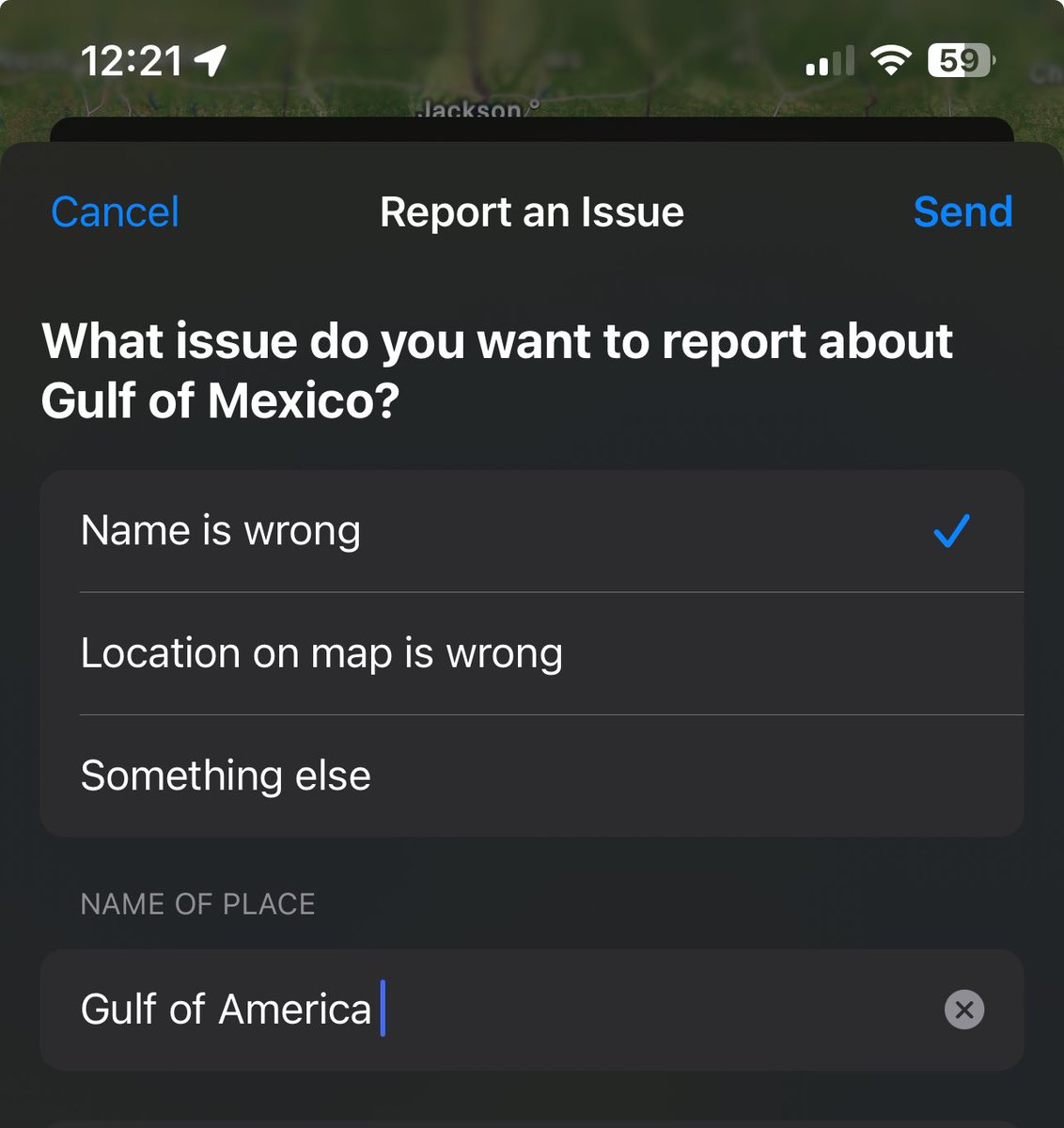 ⁦<a href="/Apple/">Apple</a>⁩ your maps feature has an issue, but don’t worry I submitted a fix it ticket