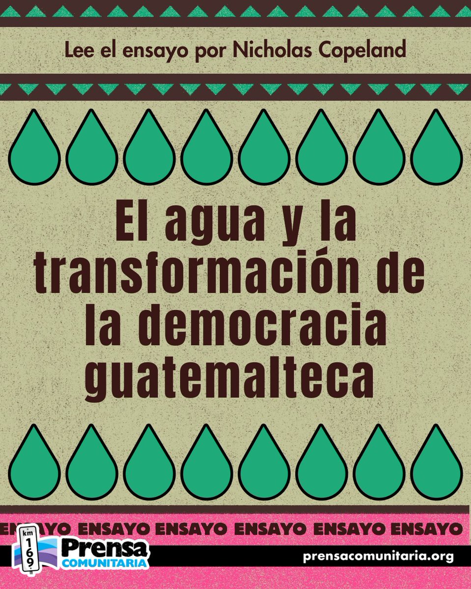 ruda_gt's tweet photo. ⛰️ Los movimientos que luchan por el agua y el territorio, también jugaron un papel importante en el Paro Nacional. 💦 Ahora el partido Semilla trabaja en una propuesta de ley de agua para rescatar su proyecto político.🚿 #MemoriaHistórica

📌 Lee el ensayo de Nicholas Copeland: https://t.co/y7VXnvPj7s