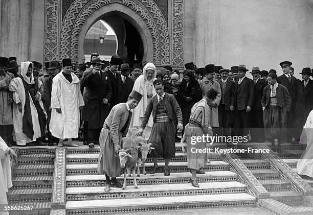 Bilel_araibia's tweet photo. 📸| #قدور_بن_غبريط الجزائري الذي اسس #مسجد_باريس سنة 1921م الصور تتحدث عن نفسها كيف كان يتراس افتتاحية المسجد واستقبال الوفود الاجنبية الي قدمت لتشيد المسجد نراه كيف يوتسط كل الروساء والسفراء  انظر كيف كانت تقبل يداه وكيف كان تقدم له الحلويات والشاي زعيم ذات دبلوماسية عالية جدا https://t.co/NuHUwvRZp5