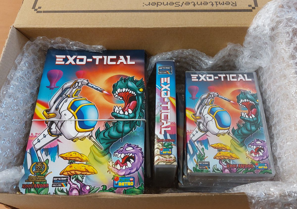 Roolandoo's tweet photo. Por muchos juegos que cree un autor, pocos momentos son tan satisfactorios como ver y tocar, por primera vez, tus ediciones físicas. De alguna manera, se cierra un ciclo.
#Exotical #Homebrew #ZXSpectrum #Retro https://t.co/rvUs4z9kg1