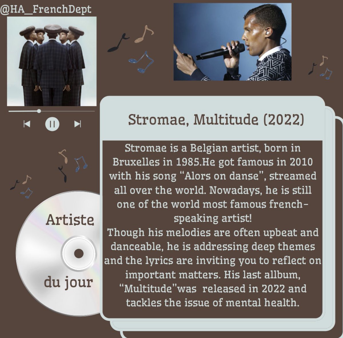 HA_FrenchDept's tweet photo. #ExcitingNews - ZoΓ© has created a fabulous document about a π§πͺ male singer musicπ§. Please check it out. You will learn about π§πͺ&π«π·culture and language. #KeepingConnected @HabsAdamsGS #CultureCapital #CulturalAwareness #TheFrenchSpeakingWorld @ifru_london @Languageasst πππ«π·&π§πͺ https://t.co/VcHPrOmqkJ