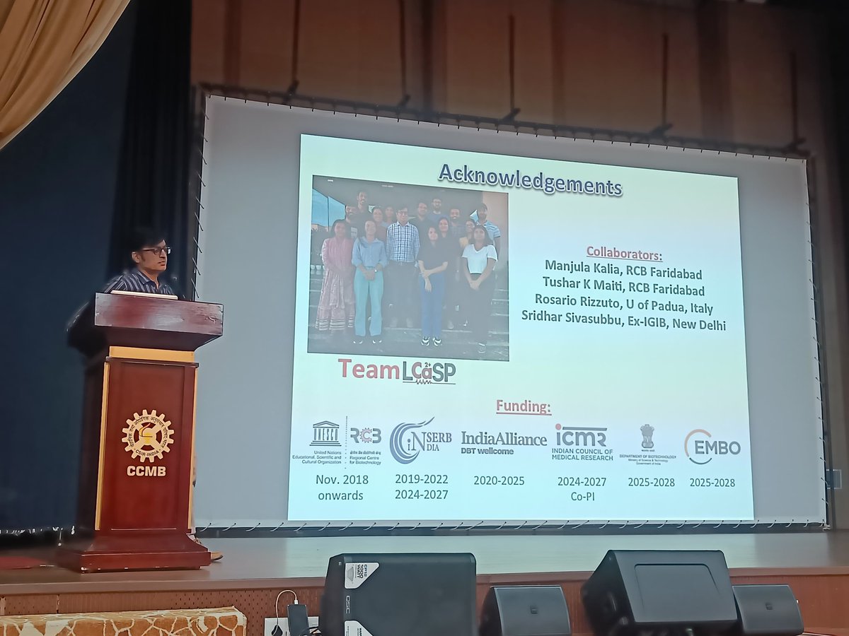 sriram_varahan's tweet image. The final session of Day 2 had 5 amazing talks by Sarika (NII), @MotianiRaj1 @SandhyaGansan @UrmiBandyopadh1 &amp;amp; Manjula (RCB) on topics ranging from host-pathogen interactions to lysosomal amino acid storage in health and disease

Looking forward to Day 3 of the Meeting @ccmb_csir