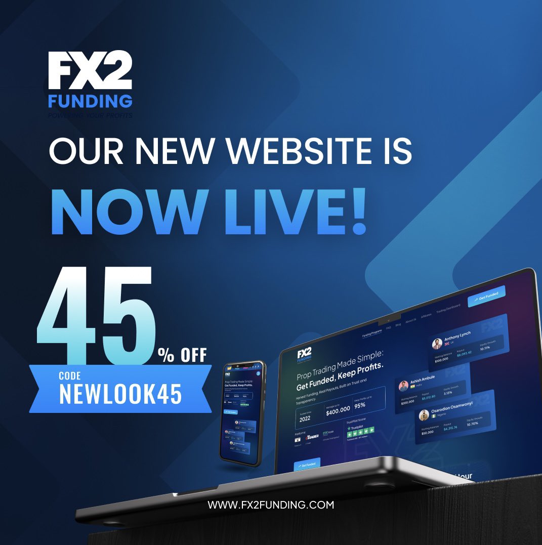 Our new website is NOW LIVE! 🚀

To celebrate, we're bringing you our best discount of the year:
➡️ 45% OFF 1-Step Classic Program
➡️  Use code NEWLOOK45 

➡️ 30% OFF on 2-Step &amp; 1-Step Pro
➡️ Use code NEWLOOK30

#fx2 #fx2funding