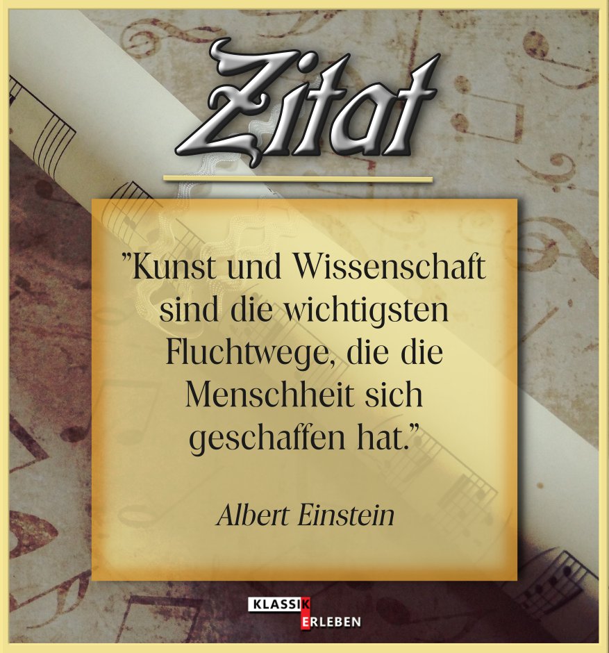"Kunst und Wissenschaft sind die wichtigsten Fluchtwege, die die Menschheit sich geschaffen hat."
(Albert Einstein)
------------
"Art and science are the most important escape routes that humanity has created for itself."
(Albert Einstein)
#alberteinstein #zitate #klassikerleben