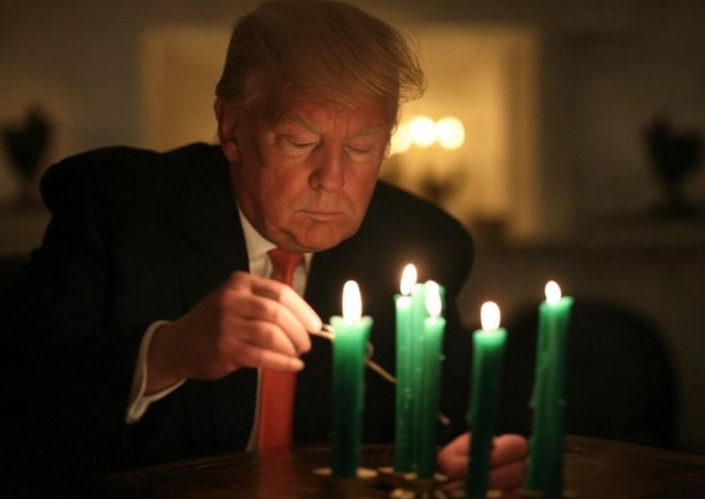 Hombrepatron's tweet photo. Who is ready for @POTUS to light these green candles for us?

#Trump #Inauguration2025 https://t.co/fgYu46cwgE