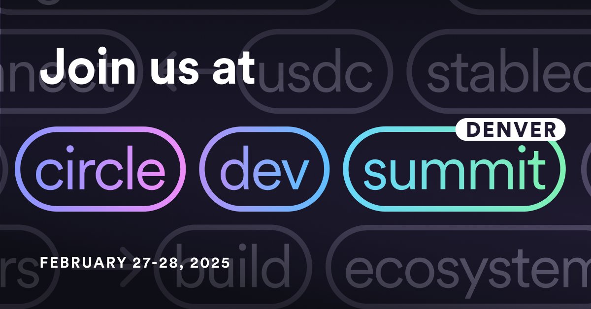 Attention, developers! Join us for the Circle Dev Summit Denver on Feb 27-28, 2025.

Explore sessions on Circle’s tooling, connect with industry leaders, and experience live demos.

Get ready to connect with the growing Circle Developer community.  Request below.