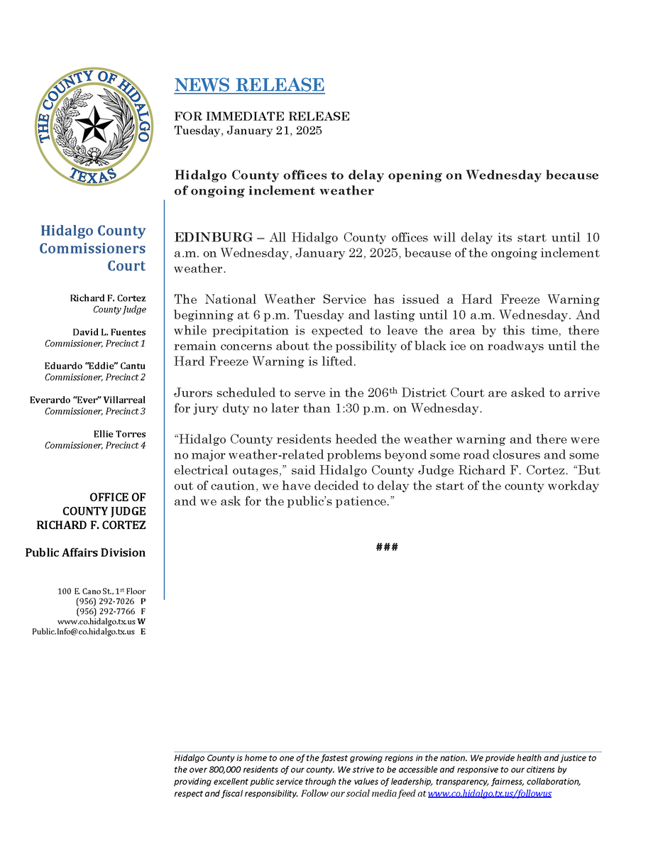 Richard F. Cortez, Hidalgo County Judge tweet media