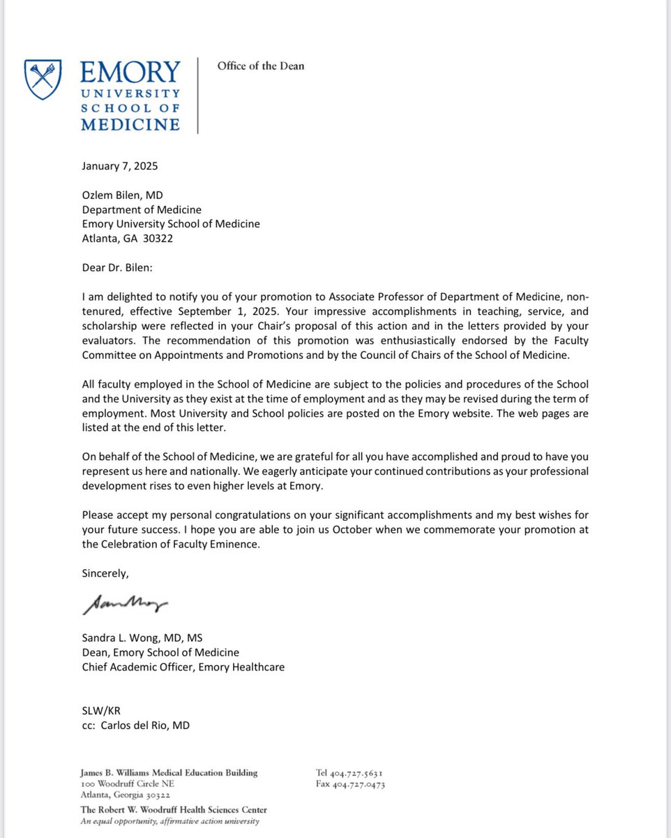 Ozlem Bilen MD🫀FACC (@ozlembilen2) on Twitter photo Promotion news 🎉
Thankful to mentors & colleagues 🙏🏻
<a href="/EmoryMedicine/">Emory School of Medicine</a> <a href="/emoryheart/">Emory Cardiology</a> Promotion news 🎉
Thankful to mentors & colleagues 🙏🏻
<a href="/EmoryMedicine/">Emory School of Medicine</a> <a href="/emoryheart/">Emory Cardiology</a>