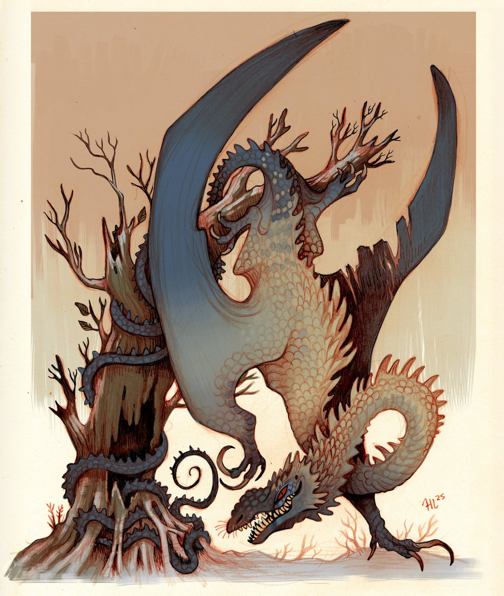 A scary winter wyvern for a dnd campaign. Commission for ladysqueakinpip on tumblr!