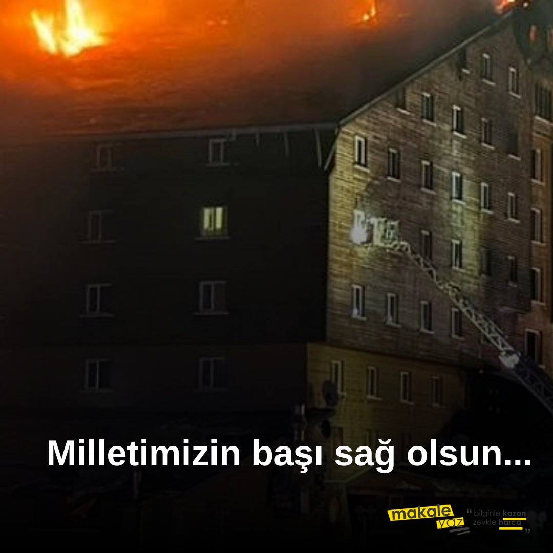 Bolu'da yaşanan otel yangını felaketinde hayatını kaybeden 66 vatandaşımızın üzüntüsünü derinden yaşıyoruz.

Milletimizin başı sağ olsun.

#milletimizinbaşısağolsun
