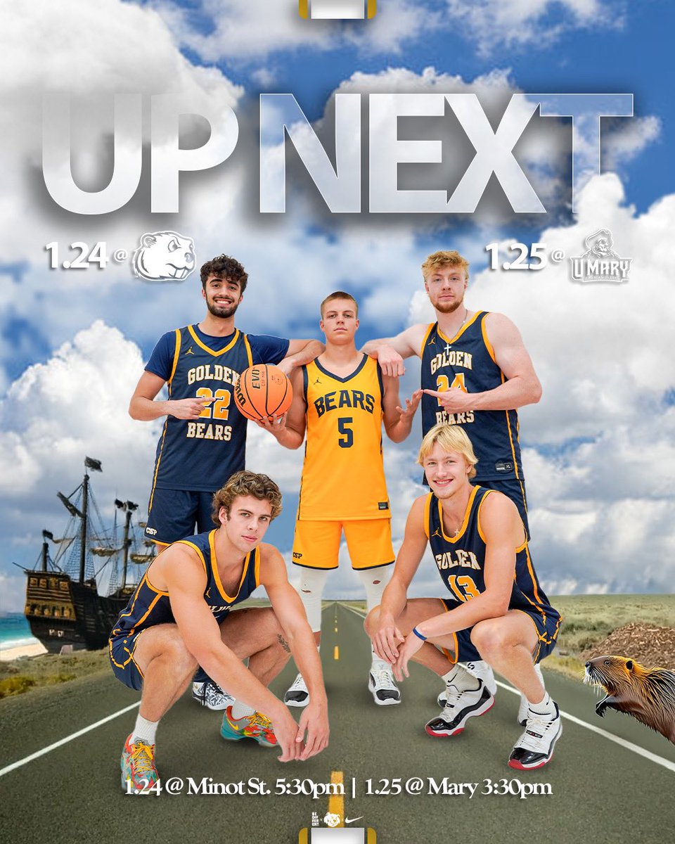 Up next! On the road to North Dakota this weekend. Check out all games on the NSIC Network! #bedifferent #bearculture