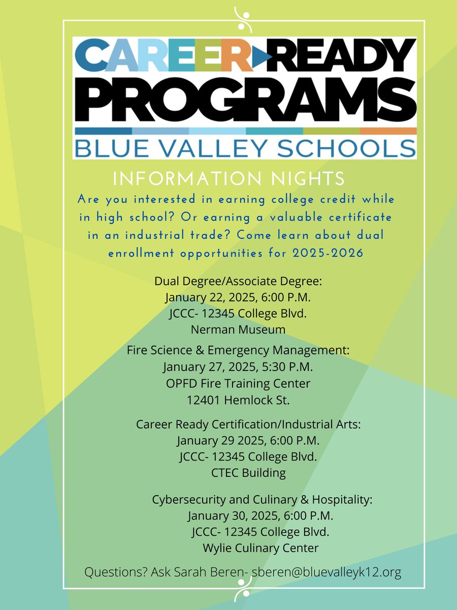 Blue Valley CTE and Career Ready Programs tweet media