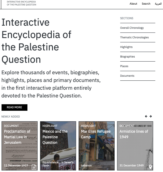 Did you know <a href="/PalStudies/">Institute for Palestine Studies</a> created a digital encyclopedia dedicated to Palestinian history? 

Meet PalQuest—the first interactive bilingual platform on Palestinian history. Discover THOUSANDS of timelines, biographies, places, events, and rare documents:
palquest.org