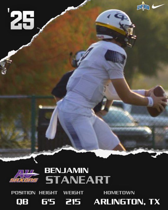 After careful consideration I am blessed to announce my commitment to <a href="/AUSaxonFootball/">Alfred U Football</a> to continue and athletic and academic career! <a href="/grace_prep/">Grace Prep Football</a> <a href="/chadpegues1/">Chad Pegues</a> <a href="/JonVanCleave/">Jon Van Cleave</a> <a href="/CoachOlasupo/">Coach Mo</a> <a href="/Coach_Bailey2/">Curtis Bailey</a>