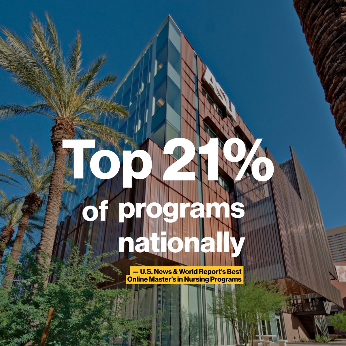 NEW—Our <a href="/asuonline/">ASU Online</a> MS, Nursing program is ranked among the nation's best! 
“Our faculty truly care about each student and want them to not only be successful in the program but to find purpose, passion and power in their role as a graduate-prepared nurse."
ow.ly/OFHy50UKnUa