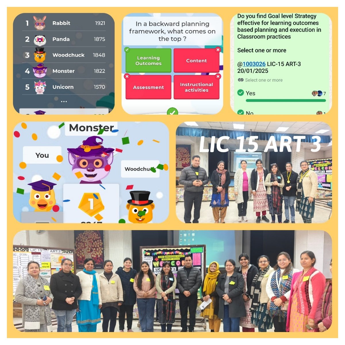 NeetuGulati3's tweet image. #ART3 
#goalladder
Productive day! Successfully conducted, LIC 15 #ART 3 meeting, focusing on #GoalLadder Activity.
Team alignment & goal setting in motion!
We @skv1003026 climbed the Goal Ladder together, aligning our objectives &strategies.
Exciting times ahead!
@Dir_Education