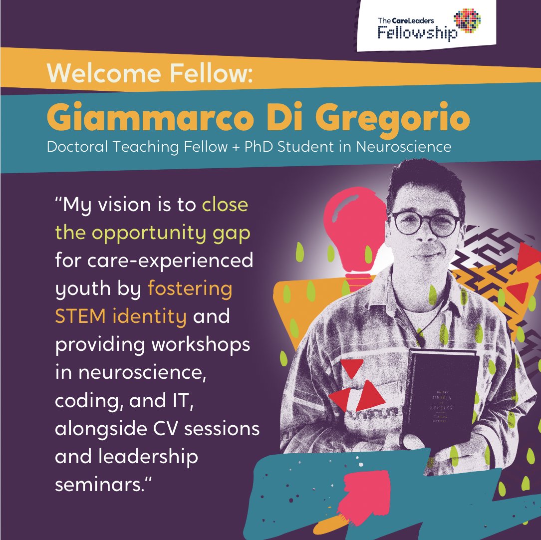 Giammarco is sparking change for care-experienced youth through hands-on STEM experiences. 

Empowering future scientists, engineers &amp; innovators! Welcome to #TheCareLeadersFellowship—let’s amplify his impact! 🔬

#LivedExperience #CareExperience #Leadership #Innovation