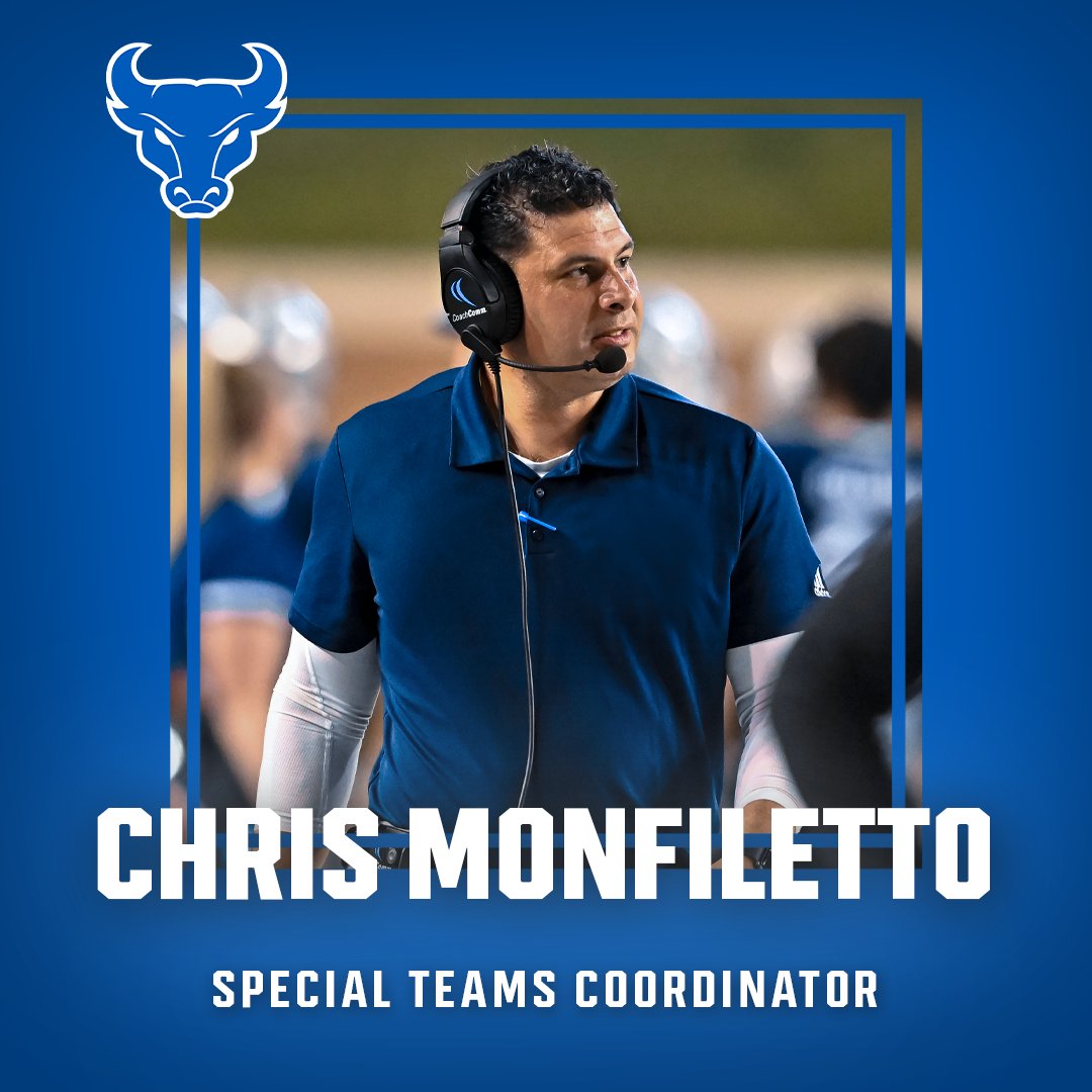 UB Football (@ubfootball) on Twitter photo Welcome to UB, <a href="/Coach_Mono/">Chris Monfiletto</a>!
Chris Monfiletto has been hired as special teams coordinator.
๐ubbulls.com/news/2025/1/21โฆ
#UBhornsUP๐ค| #BullMarket๐ Welcome to UB, <a href="/Coach_Mono/">Chris Monfiletto</a>!
Chris Monfiletto has been hired as special teams coordinator.
๐ubbulls.com/news/2025/1/21โฆ
#UBhornsUP๐ค| #BullMarket๐
