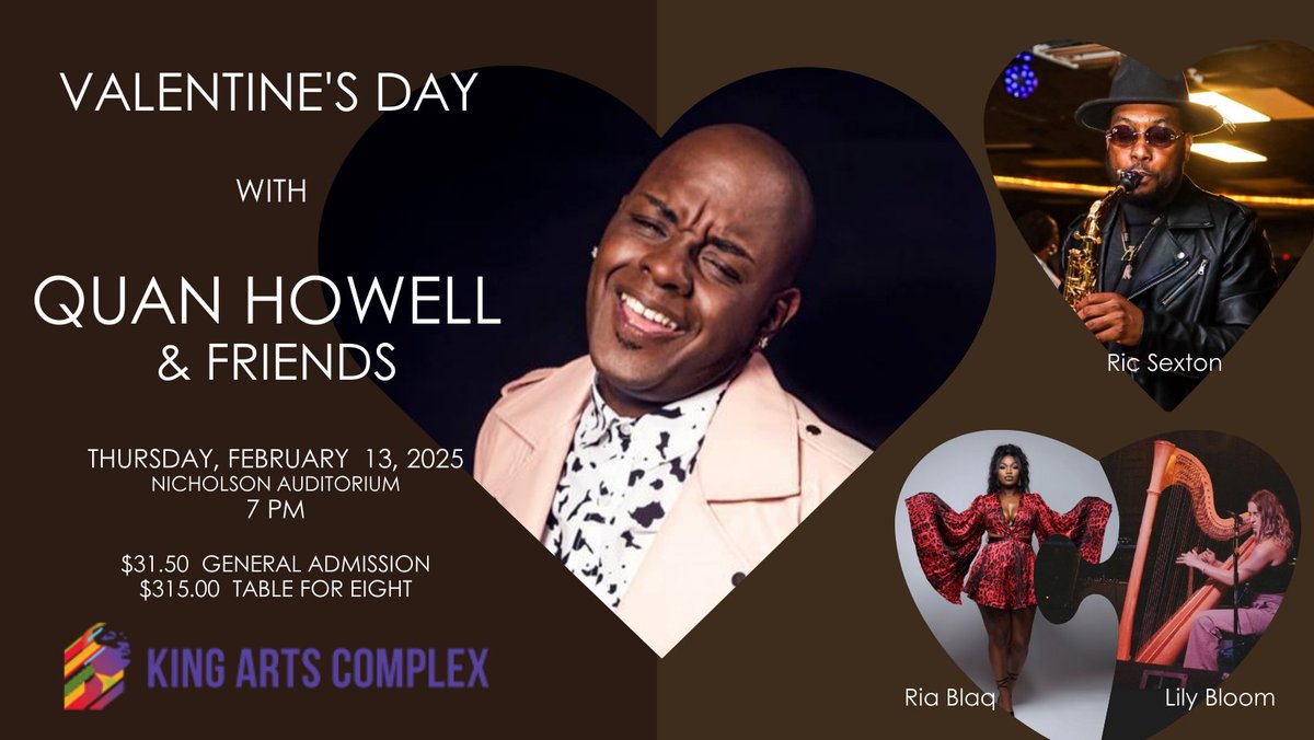 Celebrate love and romance this Valentine’s Day with an unforgettable evening of soulful music. Join renowned artist Quan Howell and an ensemble of talented musicians for a night filled with smooth R&amp;B, and timeless love songs.
eventbrite.com/e/valentines-d…