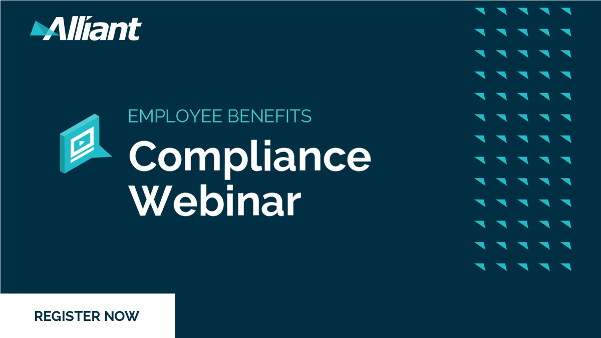 AlliantIns's tweet photo. We are kicking off our first #employeebenefits compliance webinar of 2025! Join Alliant’s experts on Feb. 4 for a discussion on recent year-end compliance developments and what you can expect from the new administration. Register here: https://t.co/aJOgR2UI7k #AlliantInsurance https://t.co/mDdpkp0my3