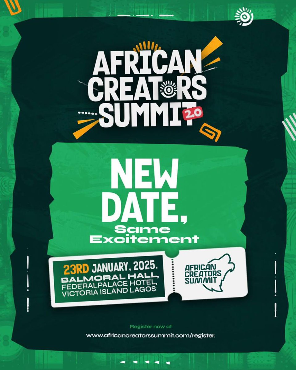 Unlike others, I do share update on a regular.

To be part of #AfricanCreatorsSummit2025 isn't hard. Just sign up using africancreatorssummit.com/register to be part of it.

You don't have to pay anything to enjoy it. <a href="/ACS_original/">African Creators Summit</a>