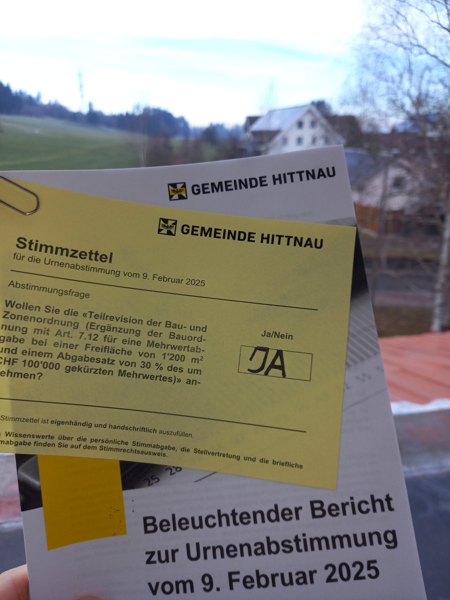 glphittnau's tweet photo. #Mitbestimmung #Lokal #Politik #GLP
Am 9. Februar stimmen wir in #Hittnau über die #Mehrwertabgabe ab.

Darum #Ja:
+ Wer profitiert, soll auch den #Aufwand der #Gemeinde mitfinanzieren
+ 30% ist ein vernünftiger #Kompromiss
+ 0%, bei Ablehnung realistisch, wäre sehr #unsozial https://t.co/2jJmIuJK1K
