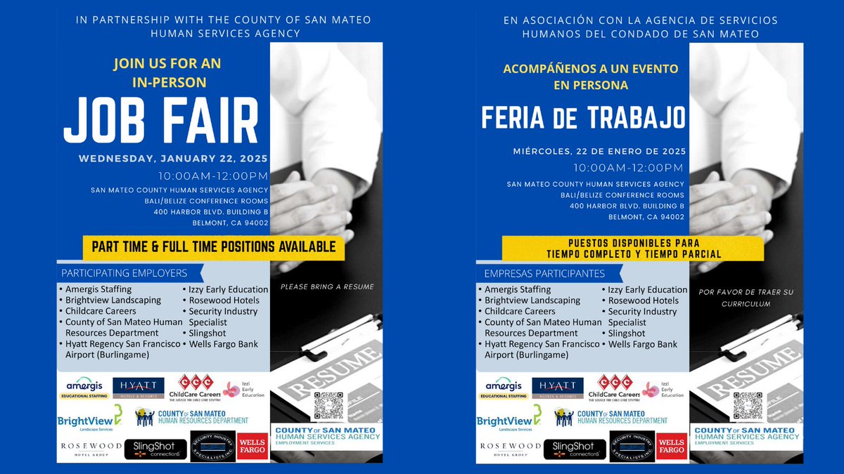 SMC HSA (@smchsa) on Twitter photo Join us tomorrow, Jan. 22nd for a JOB FAIR in Belmont at 400 Harbor Blvd. Bldg. B! Local <a href="/sanmateoco/">County of San Mateo</a> employers are hiring full time and part time positions. Connect with great employers and make a difference in your community! #JobOpportunities #HiringNow Join us tomorrow, Jan. 22nd for a JOB FAIR in Belmont at 400 Harbor Blvd. Bldg. B! Local <a href="/sanmateoco/">County of San Mateo</a> employers are hiring full time and part time positions. Connect with great employers and make a difference in your community! #JobOpportunities #HiringNow